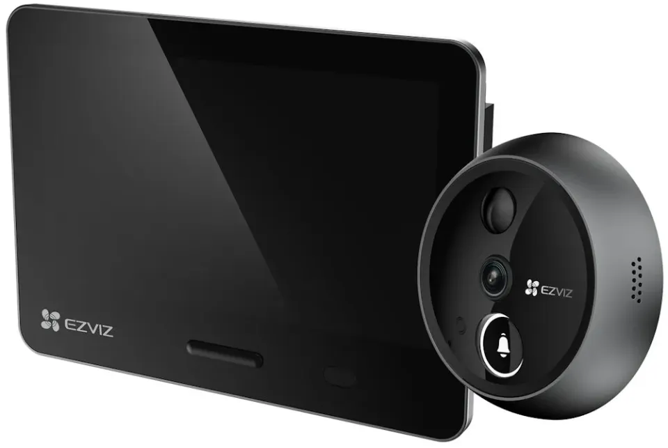 EZVIZ chytré kukátko EP4/ Wi-Fi/ 4K UHD (8 Mpix)/ 5,5" dotykový displej/ IP54/ stříbrné