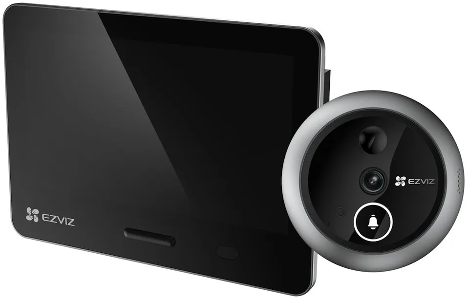 EZVIZ chytré kukátko EP4/ Wi-Fi/ 4K UHD (8 Mpix)/ 5,5" dotykový displej/ IP54/ stříbrné