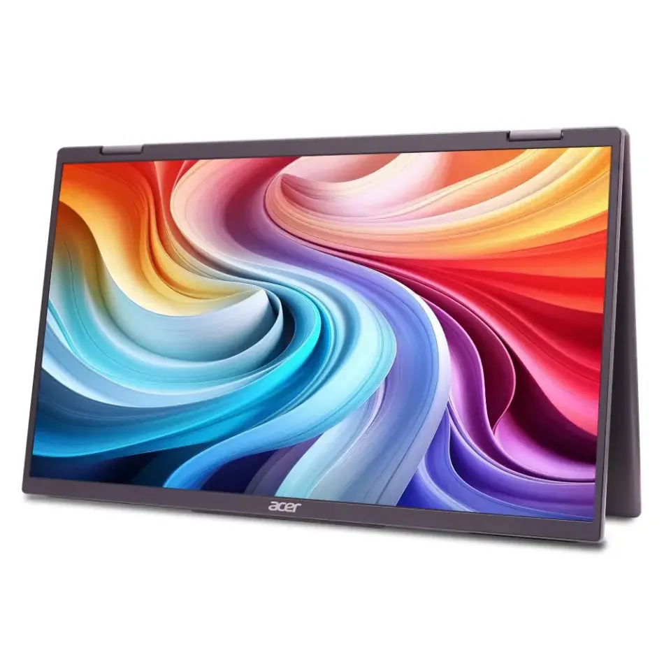 ACER LCD PD163Qbmiuux DUAL SCREEN 40cm (15.6") IPS LED, FHD 1920x1080@60Hz, 250cd/m2, 170/170, 2x2W repro, Black