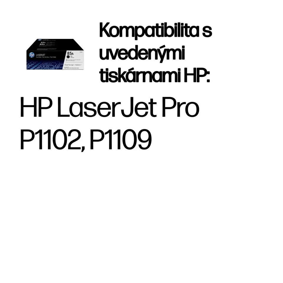 HP CE285AD sada originálních tonerů černých = 2pack (= 2x CE285A) černý toner 85A black cca 1600 stran (pro LJ P1102, P1102w, M1212nf, M1132) černý