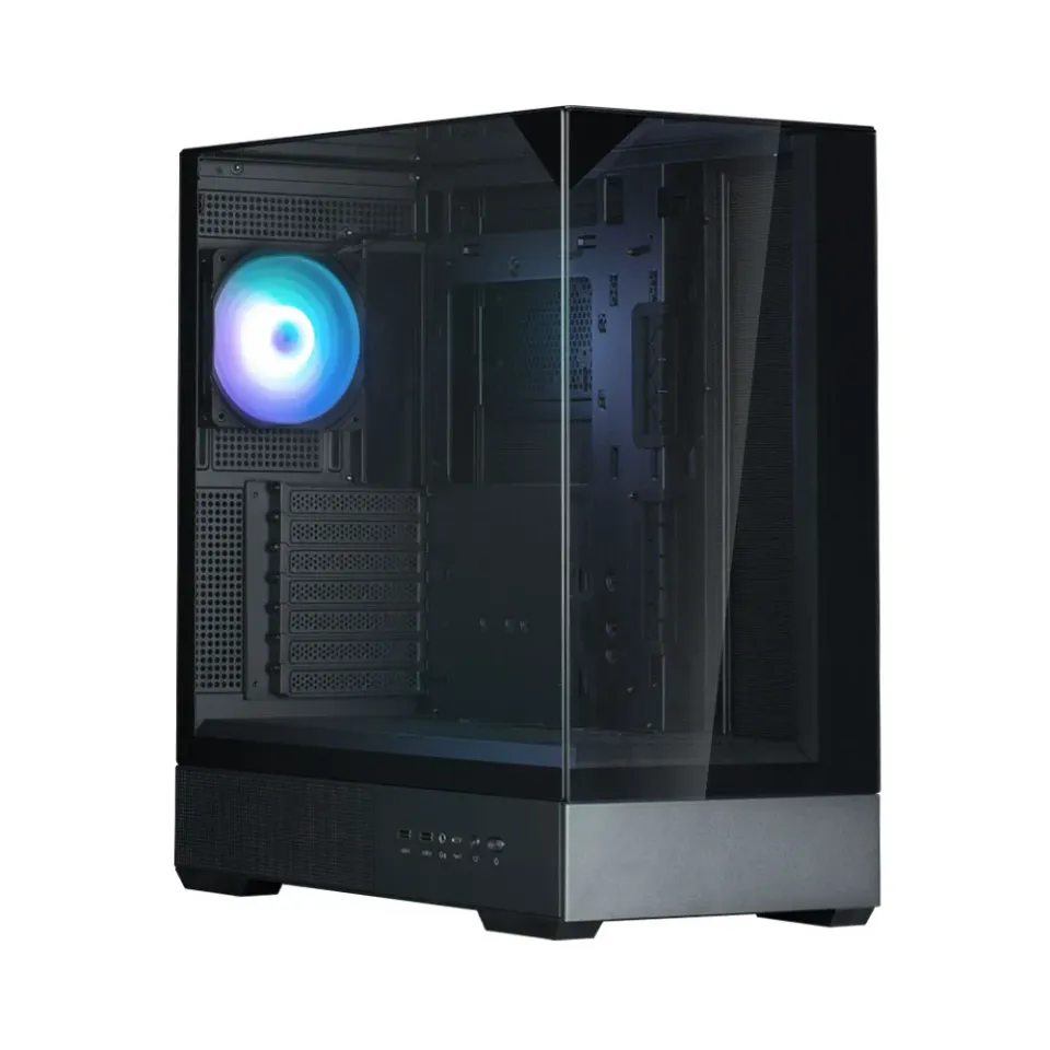 Zalman skříň P40 Prism / miniIT / 120mm ARGB fan / 2xUSB 3.0 / USB-C / panoramatická / černá