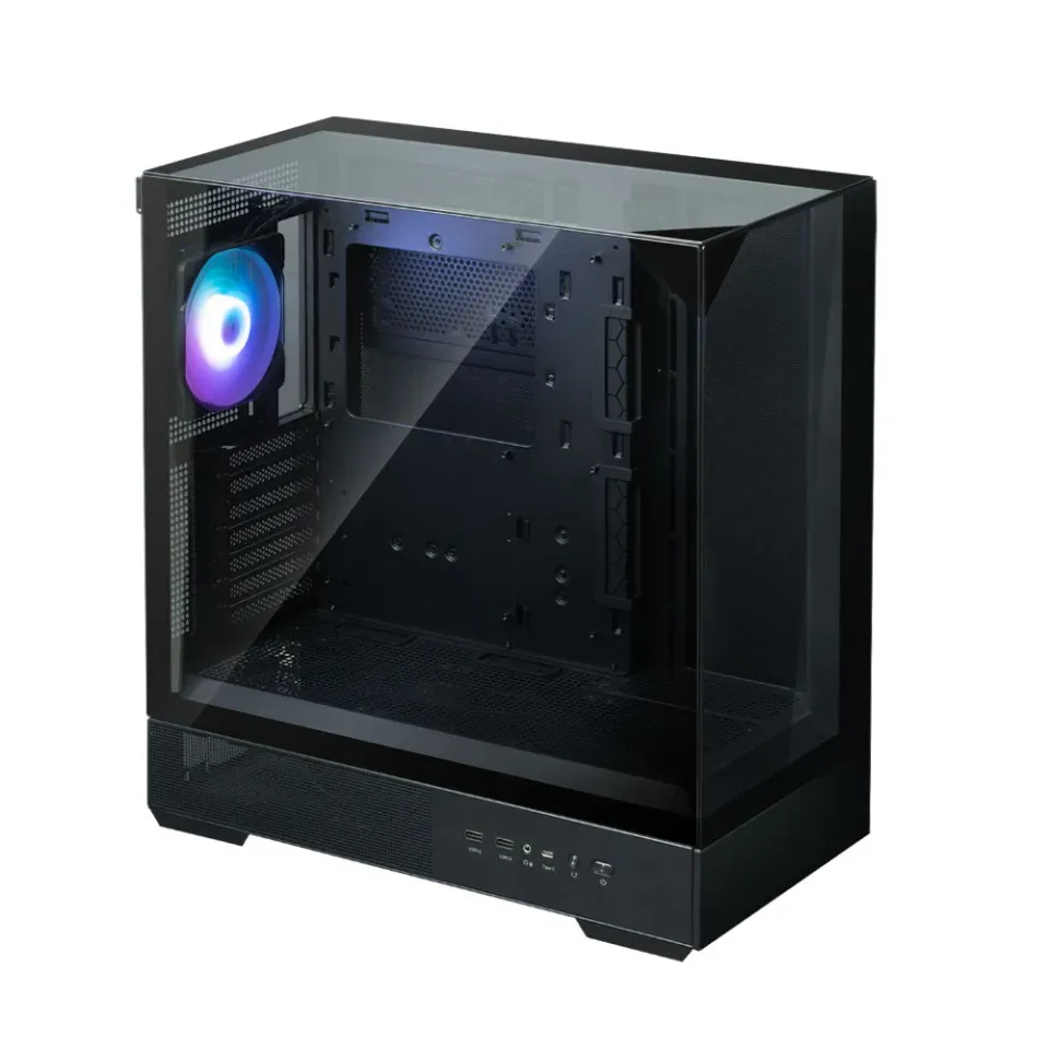 Zalman skříň P40 Prism / miniIT / 120mm ARGB fan / 2xUSB 3.0 / USB-C / panoramatická / černá