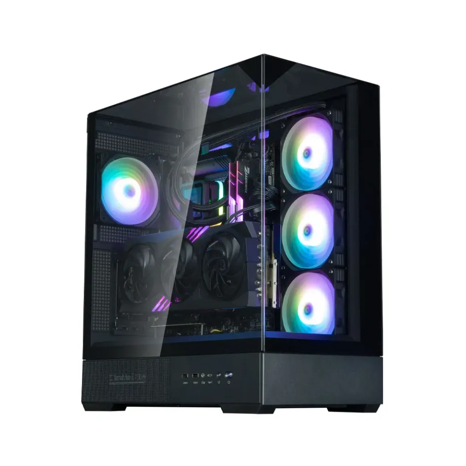 Zalman skříň P40 Prism / miniIT / 120mm ARGB fan / 2xUSB 3.0 / USB-C / panoramatická / černá
