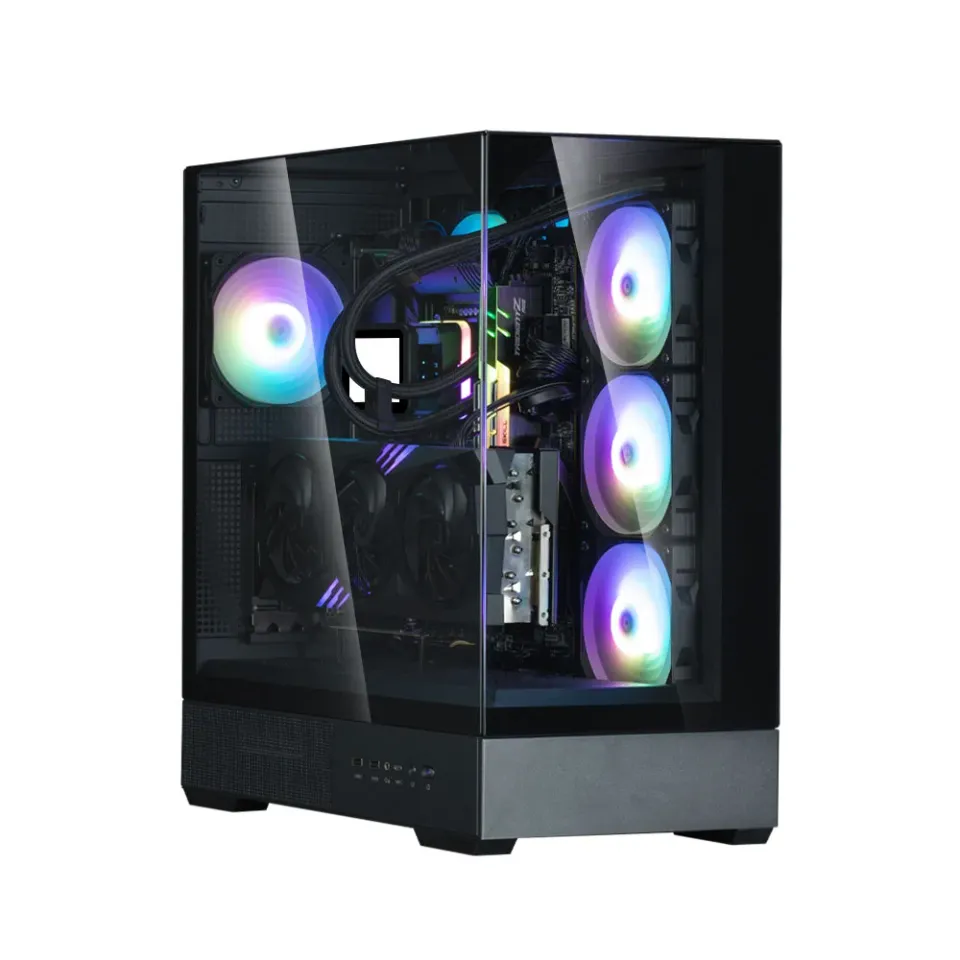 Zalman skříň P40 Prism / miniIT / 120mm ARGB fan / 2xUSB 3.0 / USB-C / panoramatická / černá