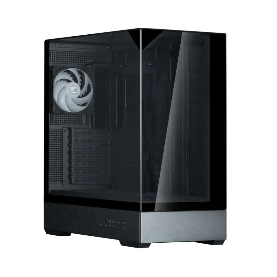 Zalman skříň P40 Prism / miniIT / 120mm ARGB fan / 2xUSB 3.0 / USB-C / panoramatická / černá