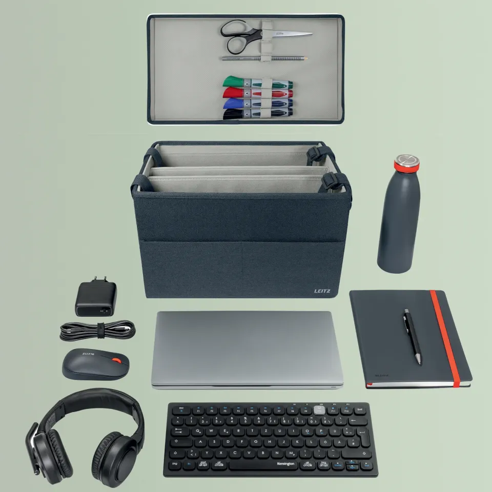 LEITZ kompaktní textilní box pro hot desking s víkem, 35,5 x š 20 x v 23,5 cm