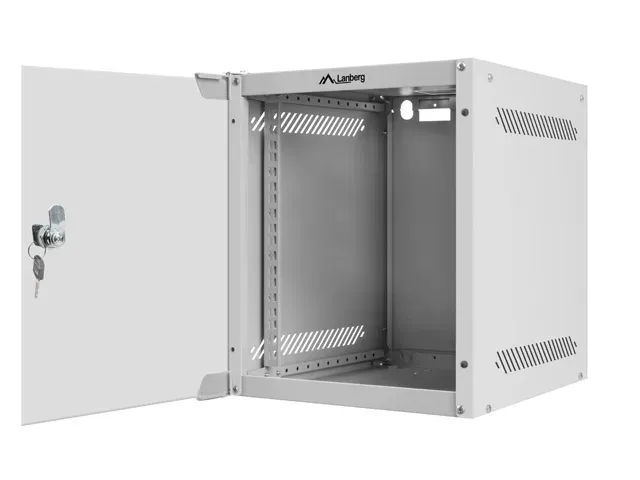 LANBERG RACKOVÁ SKŘÍŇ 10" NÁSTĚNNÁ 6U/280X310 (FLAT PACK) S PROSKLENÝMI DVEŘMI ŠEDÁ