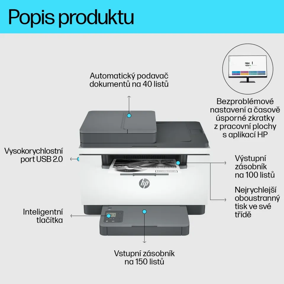HP LaserJet M234sdn MFP, A4 multifunkce Print/Scan/Copy/Fax USB2.0 +LAN100 RJ45 29ppm, duplex