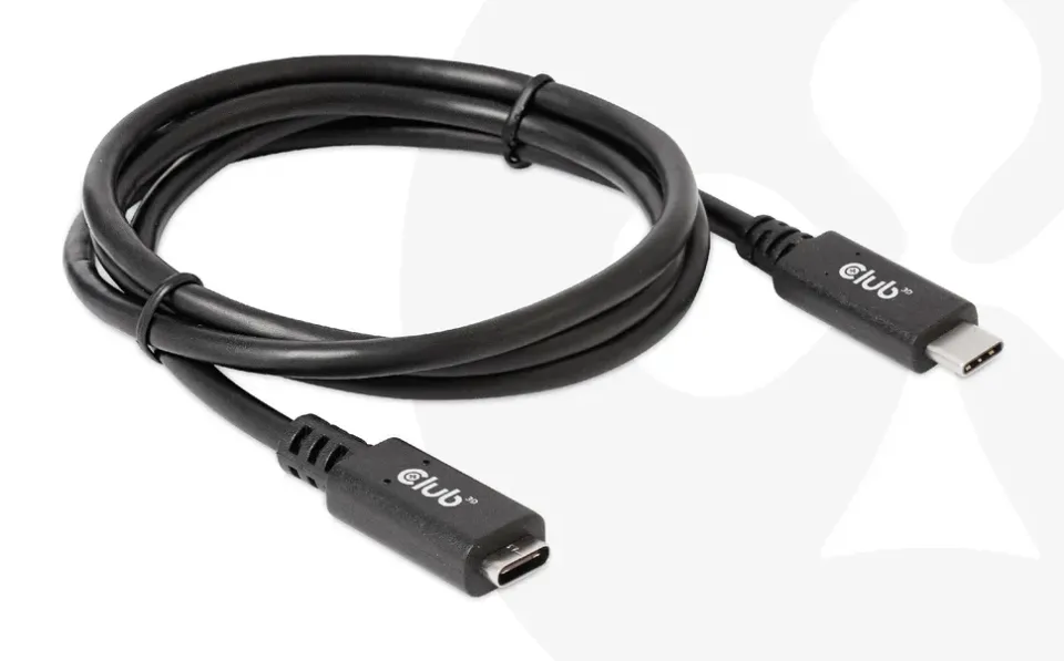 Club3D Prodlužovací kabel USB-C, 5Gbps, 60W(20V/3A), 4K60Hz (M/F), 1m