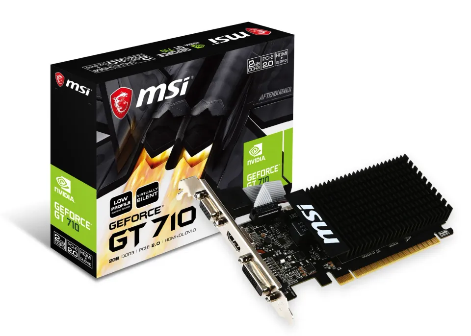 MSI VGA NVIDIA GeForce GT 710 2GD3H LP, 2G DDR3, 1xHDMI, 1xVGA, 1xDVI