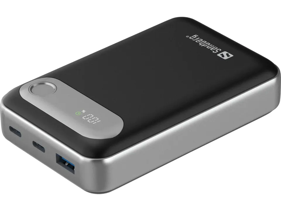 Sandberg Travel Powerbank 20000 mAh PD35W, kompaktní powerbanka s USB-C PD, černá