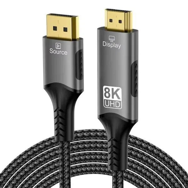 PremiumCord DisplayPort 1.4 na HDMI2.1 kabel pro rozlišení 8K@60Hz,4K@144Hz, 2m (kportadk06-02)