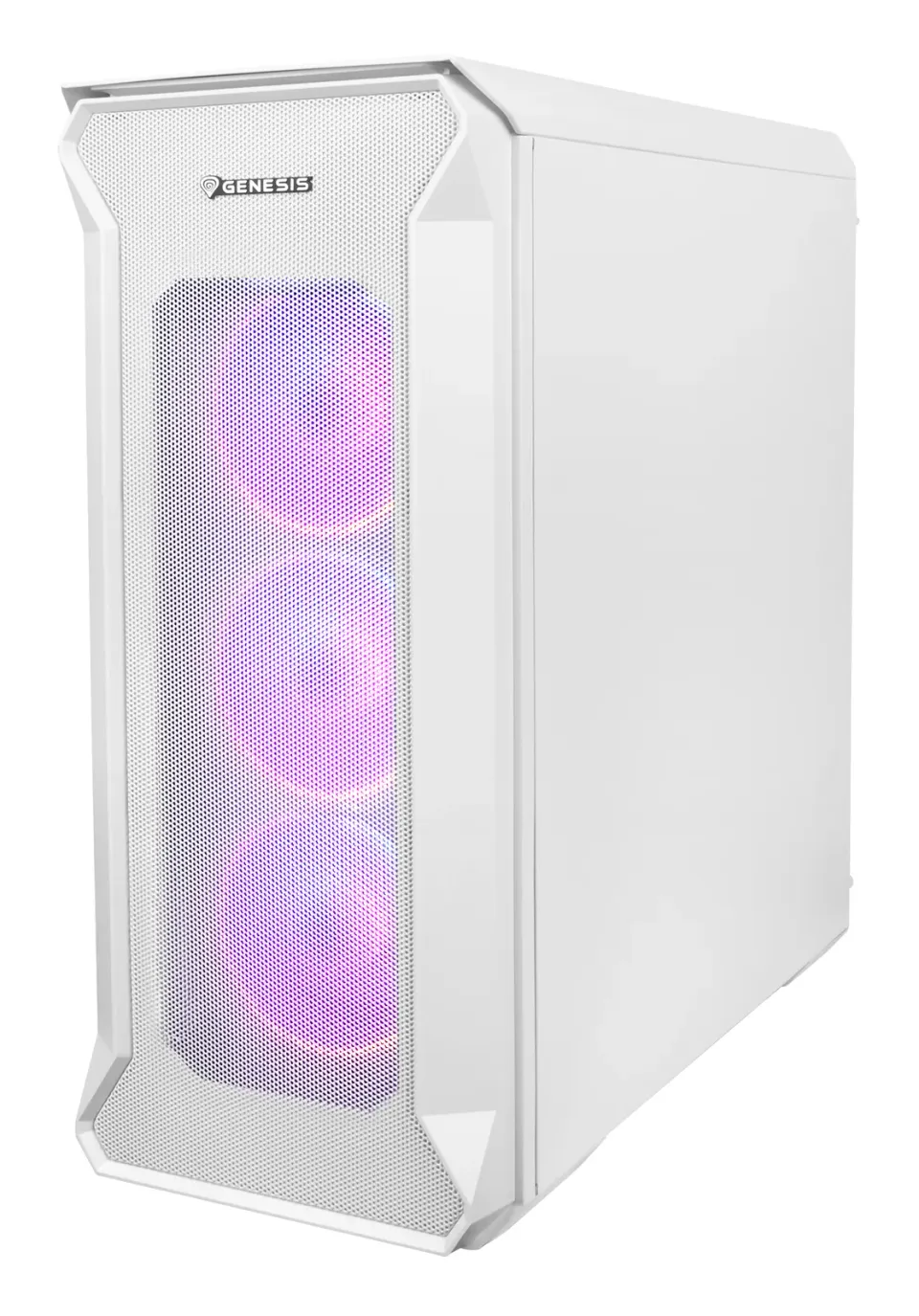 Počítačová skříň Genesis IRID 505 ARGB V2/Midi Tower/Transpar./Bílá