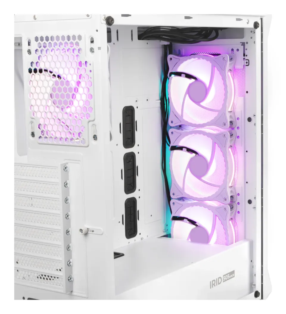 Počítačová skříň Genesis IRID 505 ARGB V2/Midi Tower/Transpar./Bílá