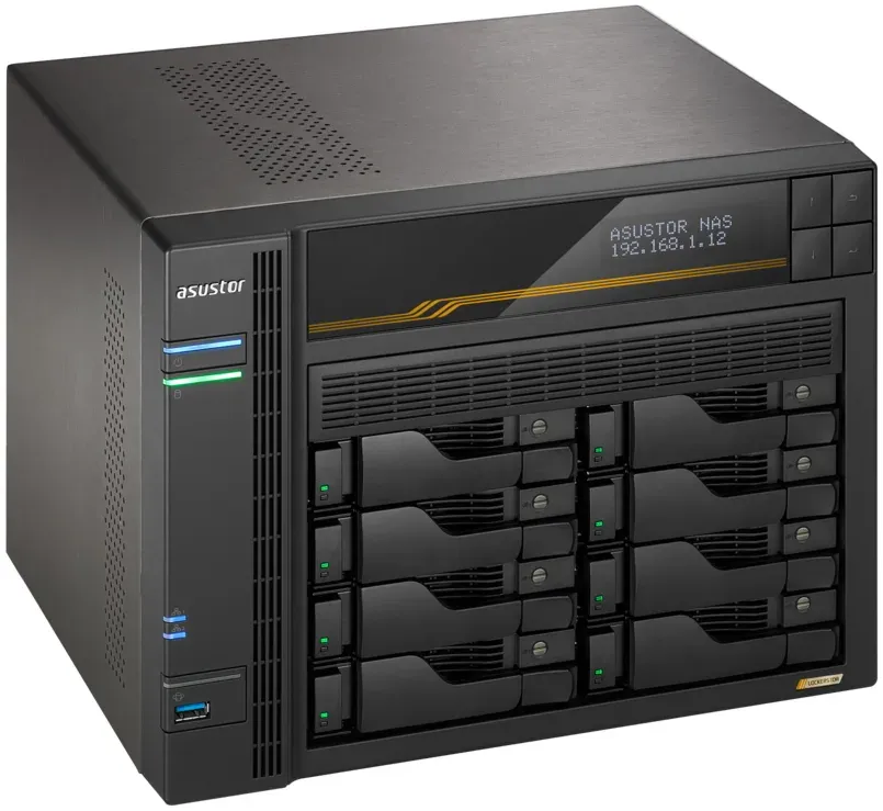 Asustor Lockerstor 8 Gen3 AS6808T 8x 2,5"/3,5" SATA III/ 16GB RAM/ Dual 10GbE Ports/ Dual 5GbE Ports/ 4x M.2 SSD