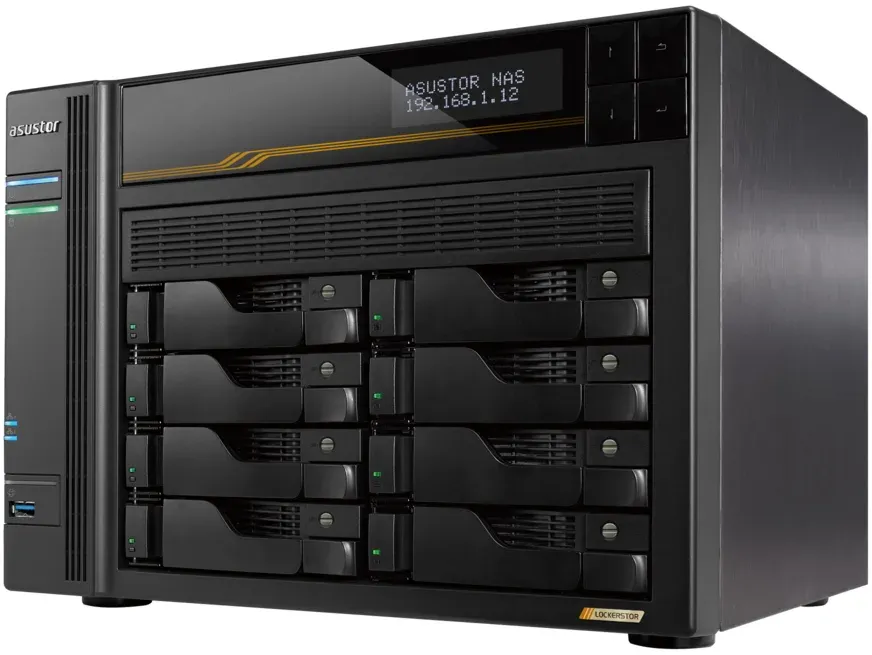 Asustor Lockerstor 8 Gen3 AS6808T 8x 2,5"/3,5" SATA III/ 16GB RAM/ Dual 10GbE Ports/ Dual 5GbE Ports/ 4x M.2 SSD