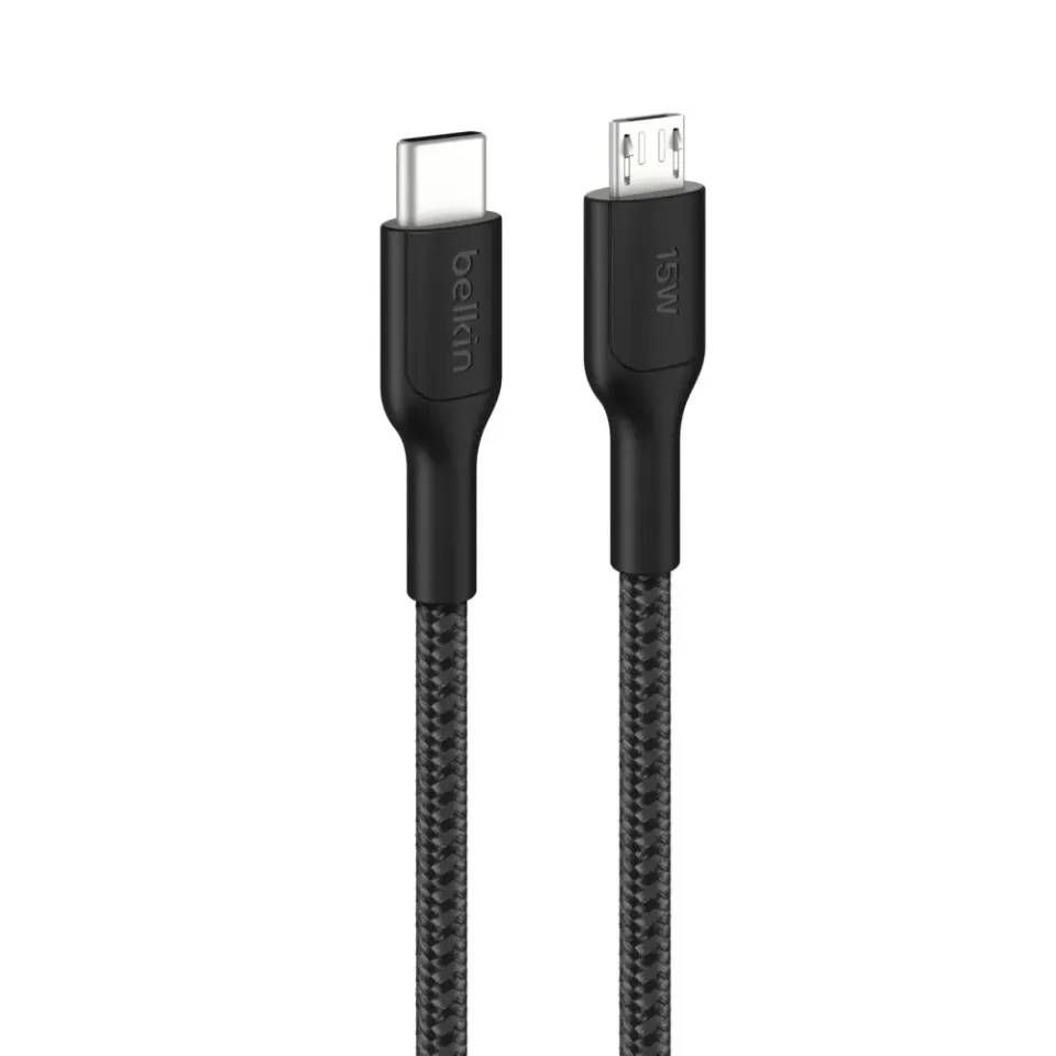 Belkin BOOST CHARGE PRO USB-C/microUSB, 1m, černý - odolný