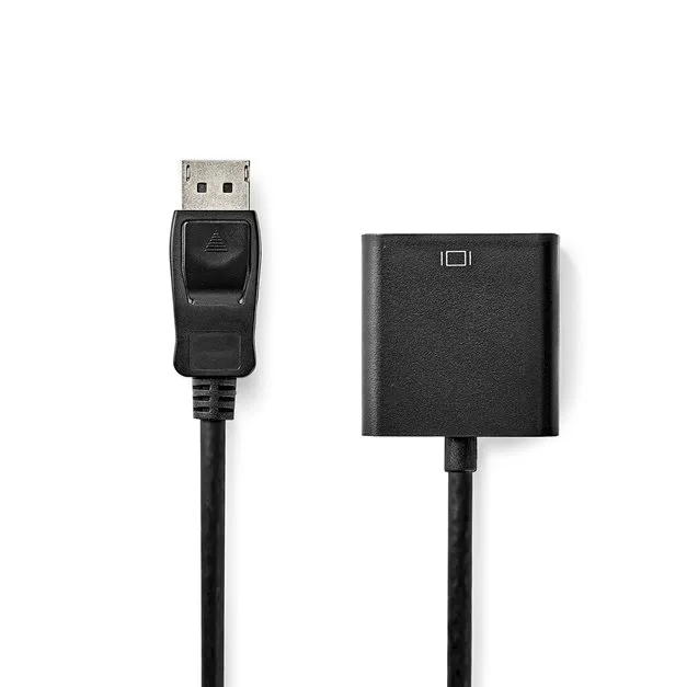 Nedis CCGB37351BK02- VGA kabel| DisplayPort Zástrčka - VGA Zásuvka | 0,2 m | Čer