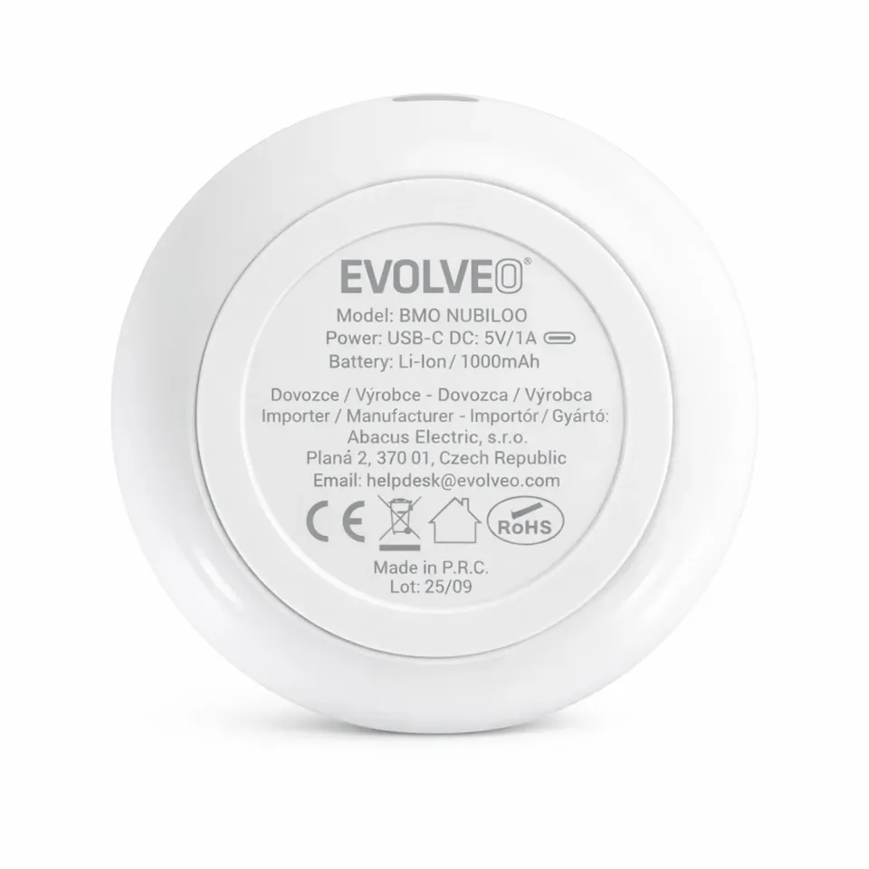 EVOLVEO Nubiloo – uspávací modul s bílým šumem, ukolébavkami a barevným světlem