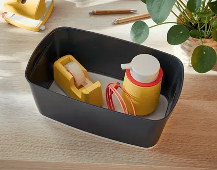 LEITZ Úložný box s víkem MyBox Cosy, velikost S, sametová šedá