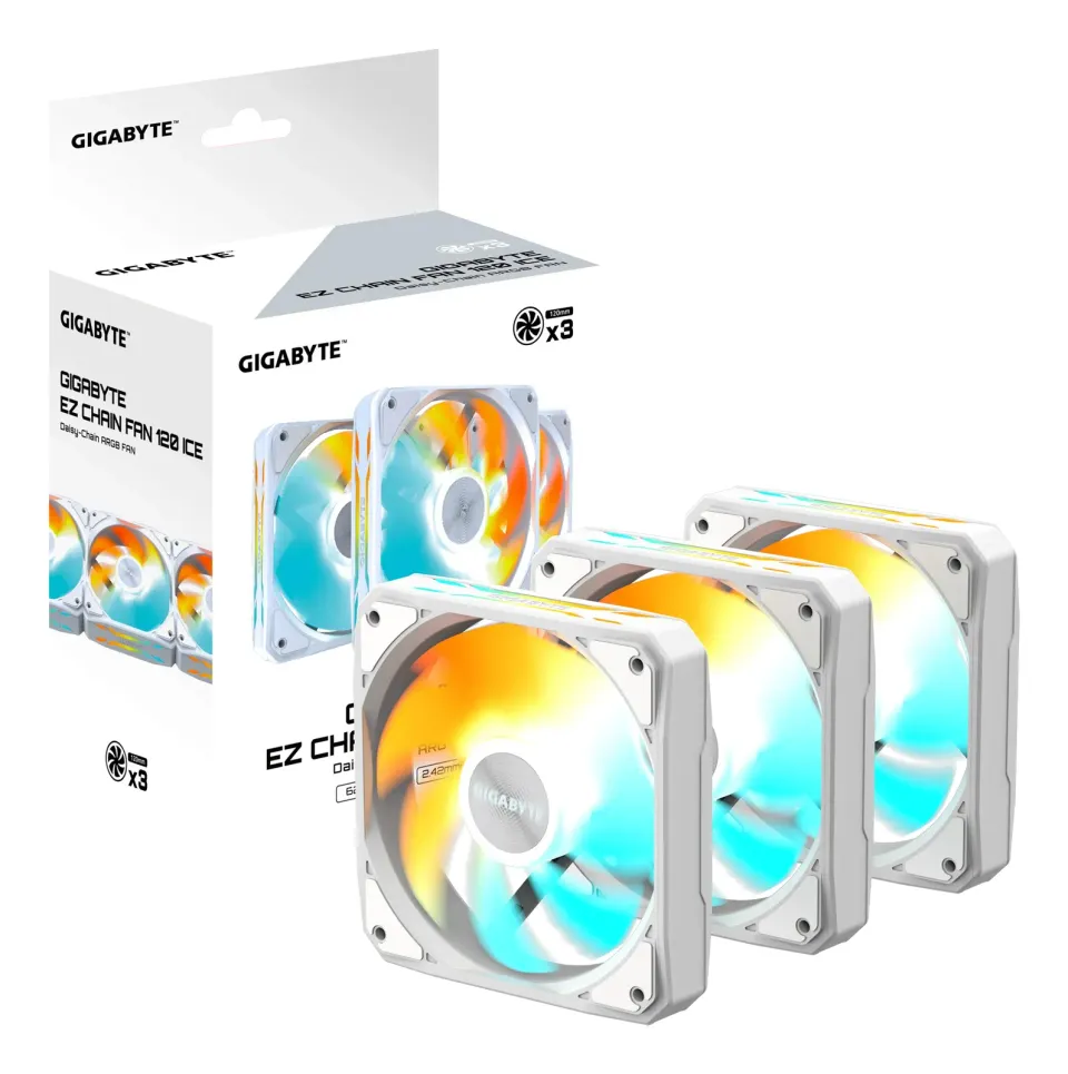 GIGABYTE ventilátor EZ CHAIN FAN 3-PACK, 3x120mm, bílá