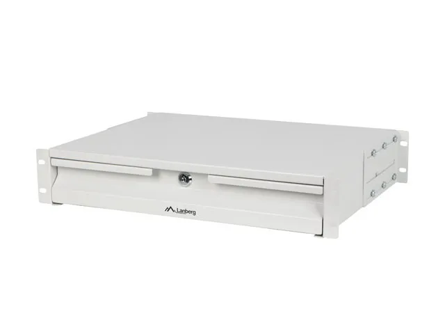 19" 2U 360MM ŠEDÁ SKŘÍŇOVÁ ZÁSUVKA LANBERG (2U/483X360MM NOSNOST DO 90KG, 4BODOVÁ MONTÁŽ)
