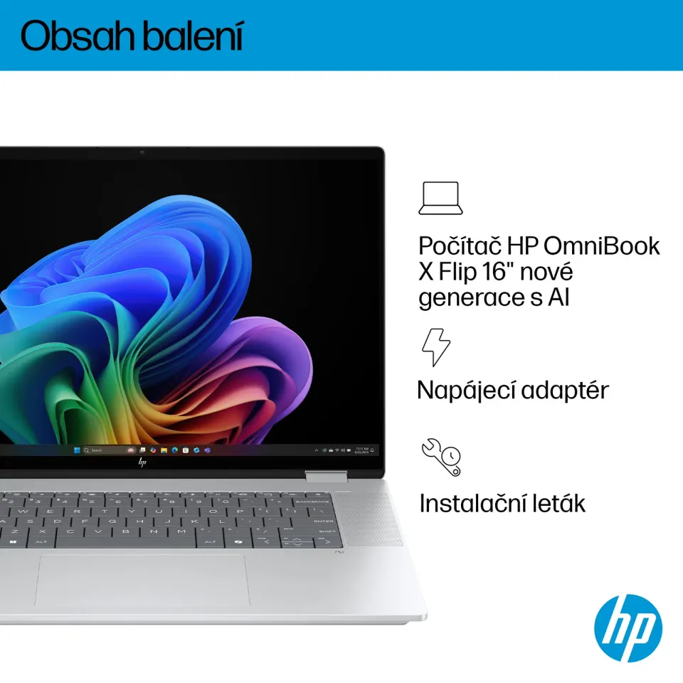 NTB HP OmniBook X Flip NG 16-as0000nc, Ultra 5-226V, Touch/16" 2K OLED, 16GB LPDDR5X, 1TB, Win 11,Stylus, 2Y On-site
