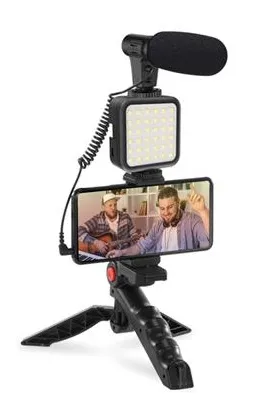 PLATINET Omega VLOG 4 V 1 SADA ( MIKROFON; SVĚTLO; DRŽÁK TELEFONU NA STATIVU) +