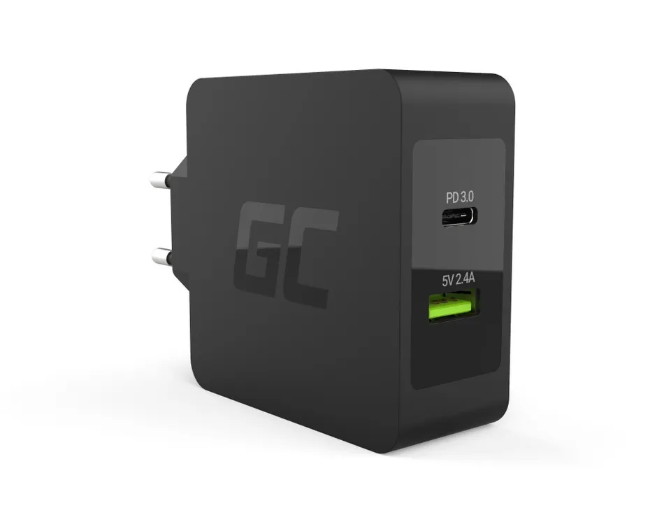Green Cell Charger USB-C 45W PD with cable USB-C and extra USB port for Asus Zen