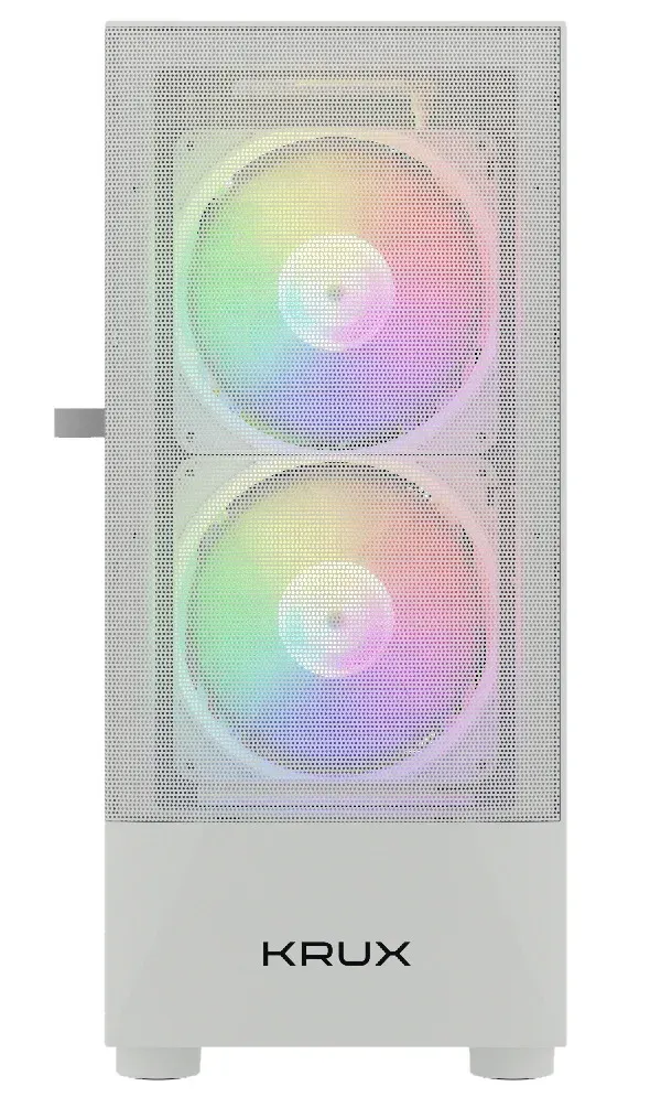 Krux skříň Vako RGB/ ATX / 2x140mm RGB fan / 1x120mm RGB fan / 2xUSB 2.0 / USB 3.0 / bílá