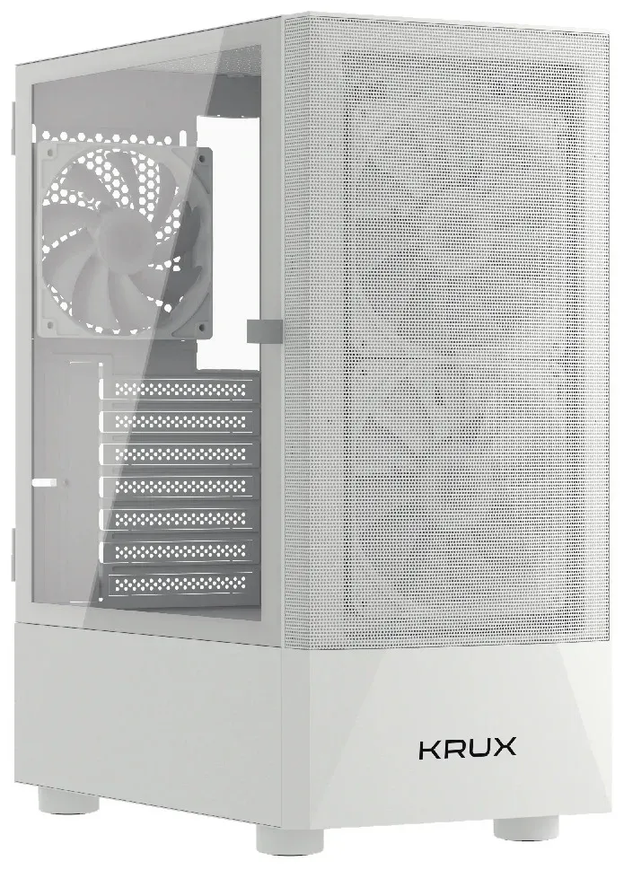 Krux skříň Vako RGB/ ATX / 2x140mm RGB fan / 1x120mm RGB fan / 2xUSB 2.0 / USB 3.0 / bílá