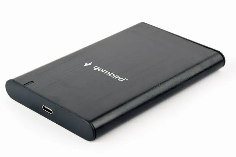 Gembird Externí box pro 2,5" disky, USB 3.1, Type-C, broušený hliník, černý