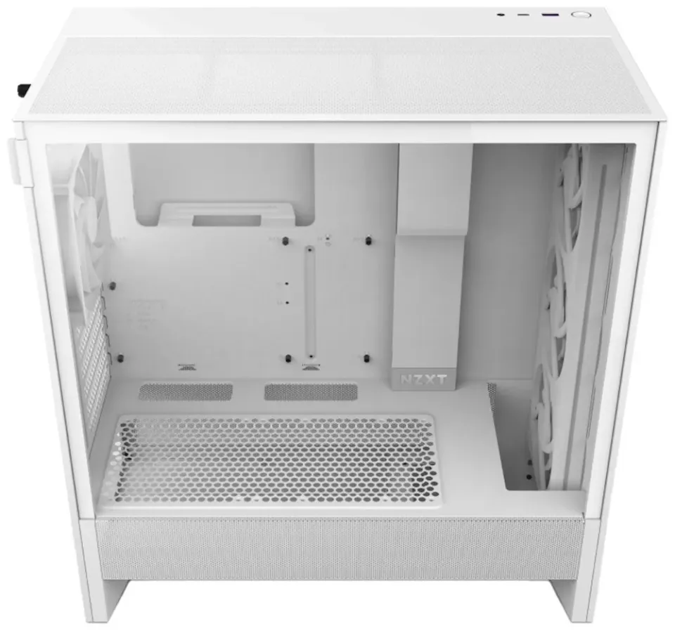 NZXT skříň H5 Flow RGB edition / 1x360 mm RGB core fan / 1x120mm / USB 3.0 / USB-C 3.1 / průhledná bočnice / mesh /bílá