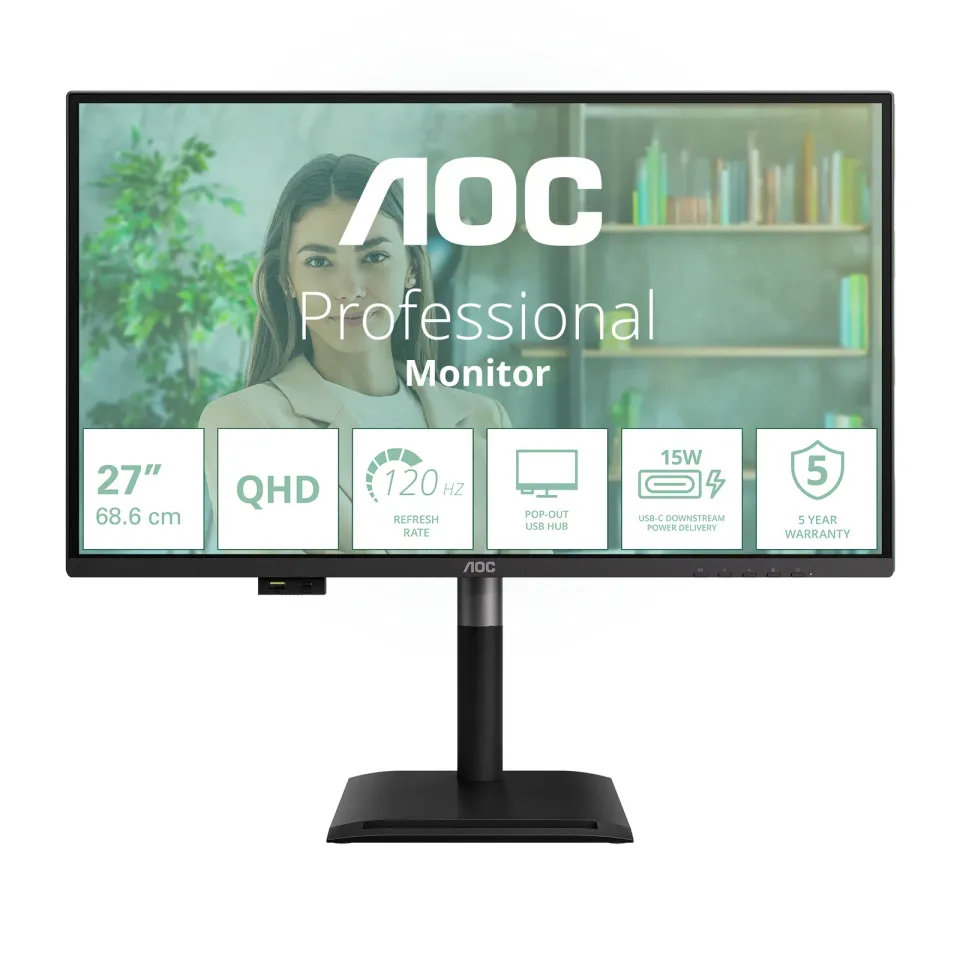 AOC LCD Q27P4U 27" IPS/2560x1440@120Hz/4ms/350cd/2xHDMI/DP/4xUSB/Repro/Pivot/HAS