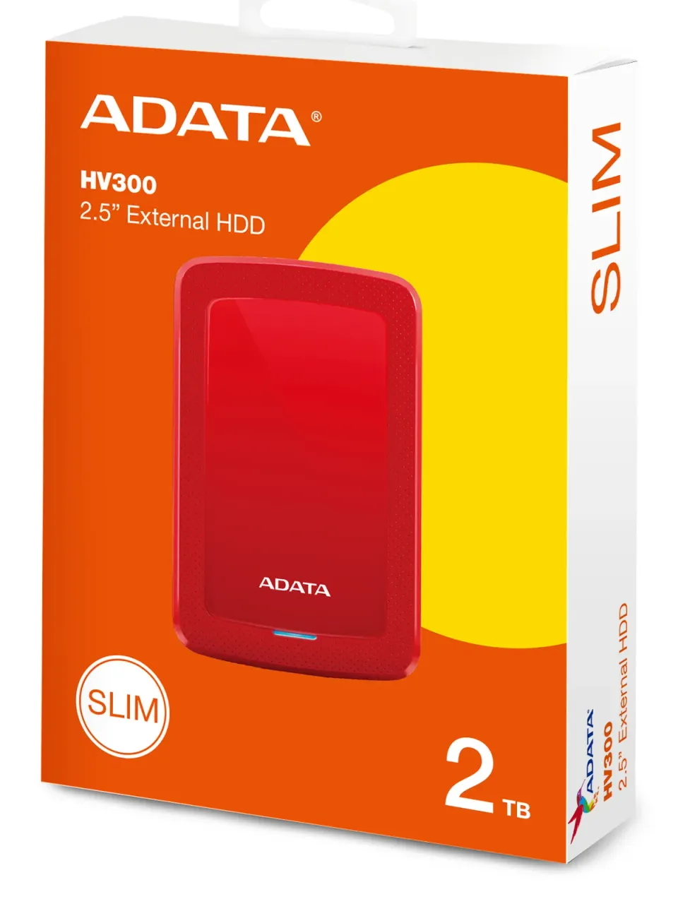 ADATA HV300/2TB/HDD/Externí/2.5"/Červená/3R
