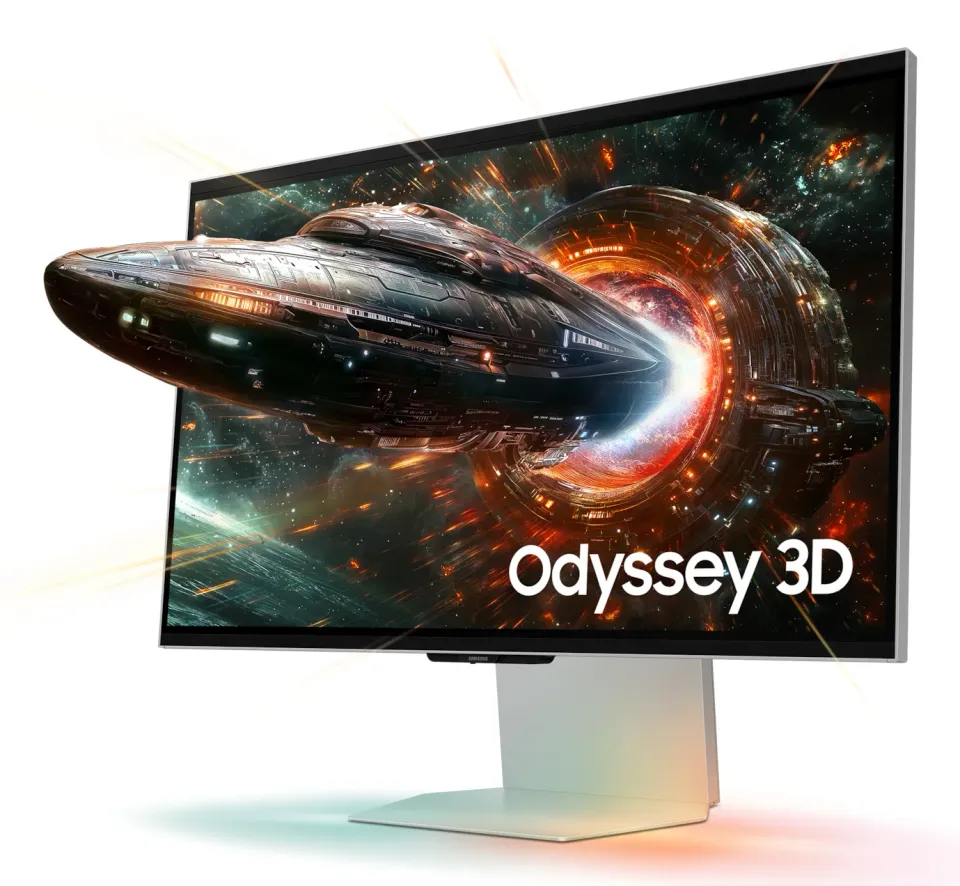 SAMSUNG MT LED LCD 27" Odyssey 3D (G90XF) - 3840x2160, 350Hz, IPS, HDR10+ Gaming, Konverze 2D->3D non-DRM video, 2xkamer