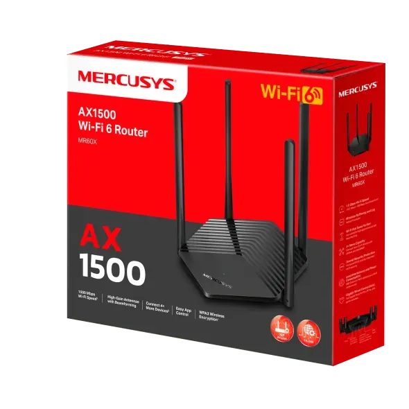 MERCUSYS MR60X AX1500 dual AP/router, 3x GLAN, 1x GWAN