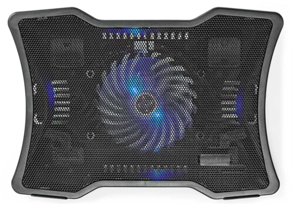 NEDIS stojan na notebook/ univerzální/ pro notebooky do 17"/ 1x ventilátor 125 mm/ USB/ plast-kov/ černý