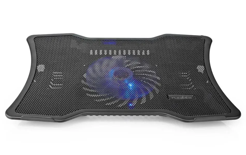 NEDIS stojan na notebook/ univerzální/ pro notebooky do 17"/ 1x ventilátor 125 mm/ USB/ plast-kov/ černý