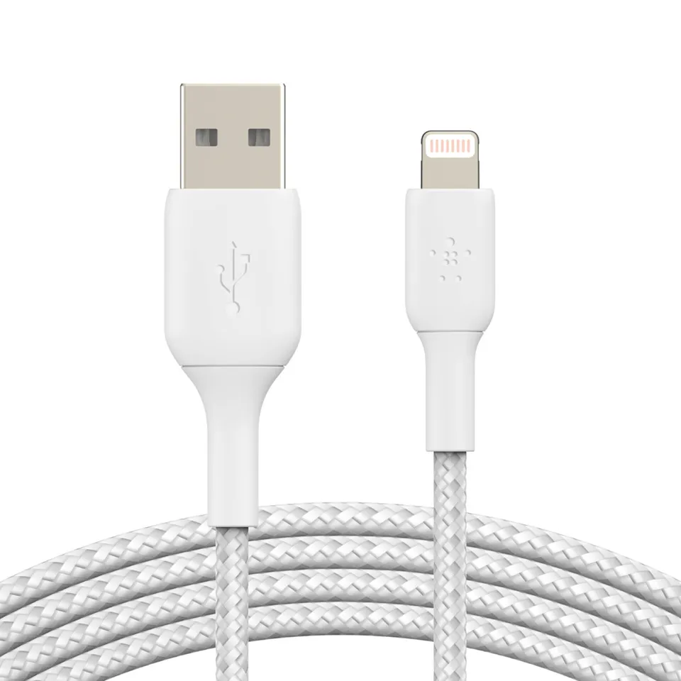 Belkin BOOST CHARGE Lightning/USB-A kabel, 3m, bílý - odolný