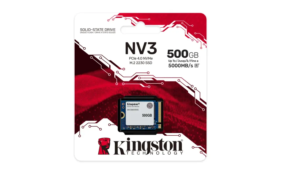 Kingston Flash SSD 500G NV3 M.2 2230 PCIe 4.0 NVMe SSD