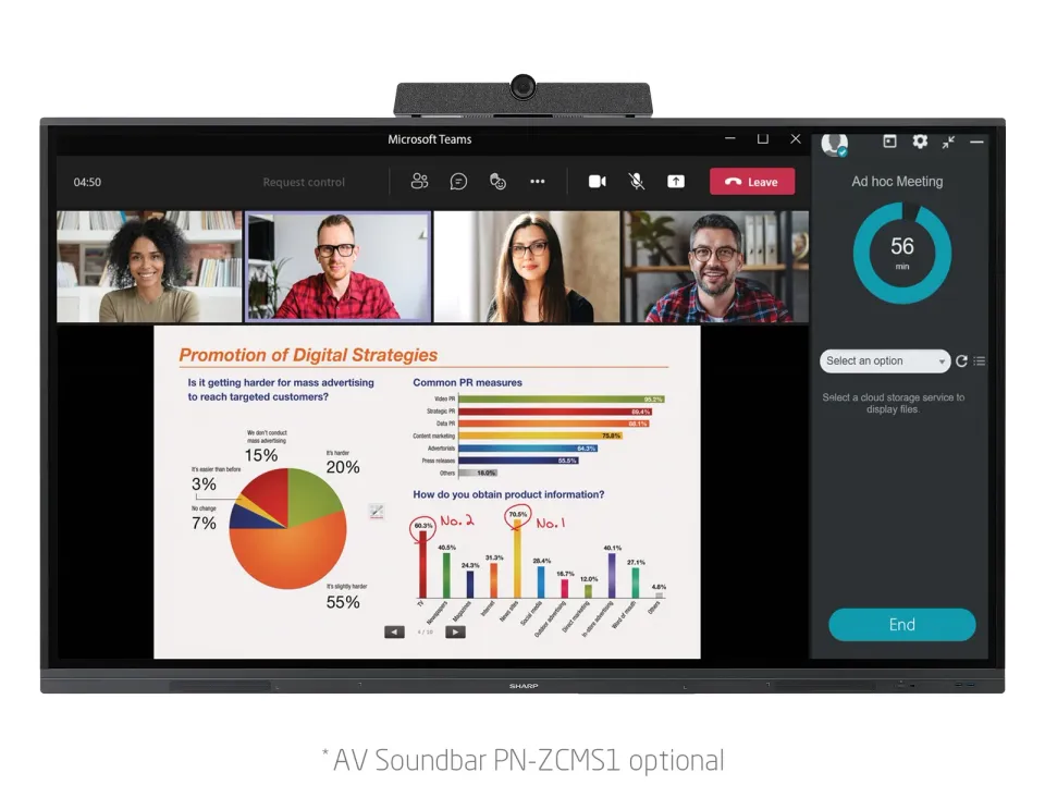 86" LED SHARP PN-L862B,3840x2160,16/7,400cd,touch