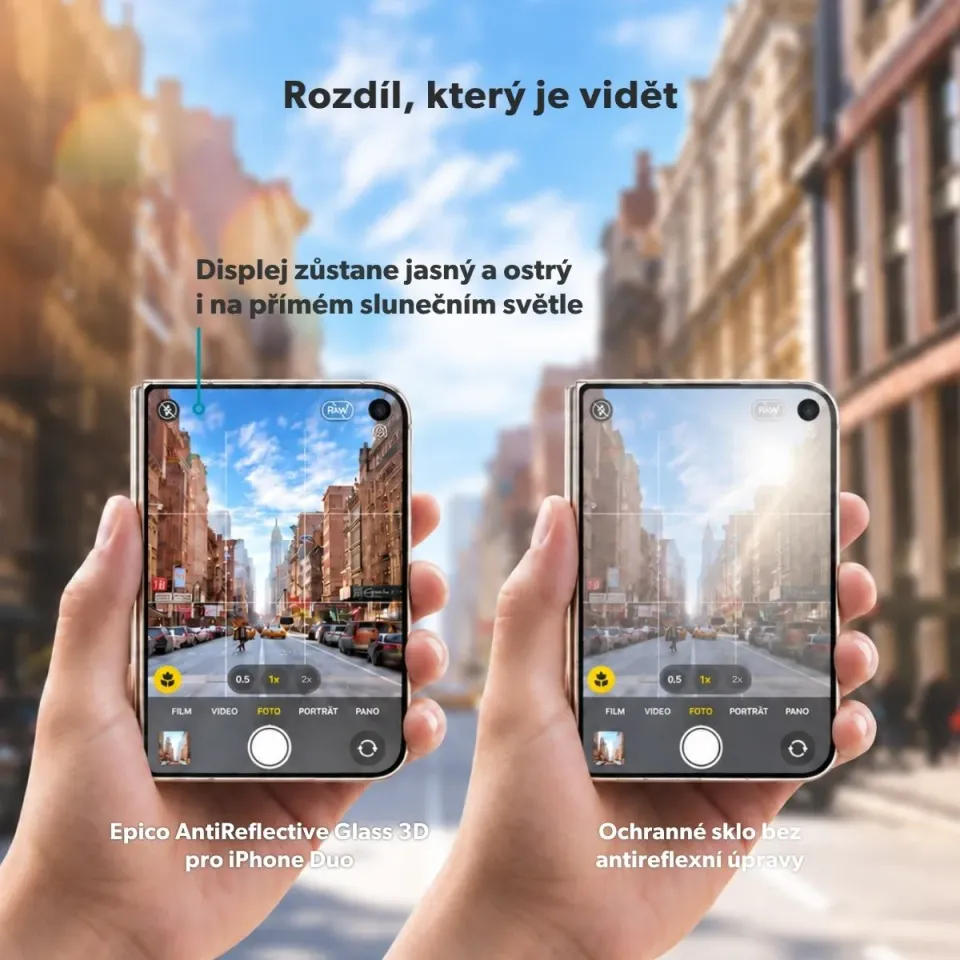 Epico AntiReflective Glass 3D iPhone Duo pro vnější displej