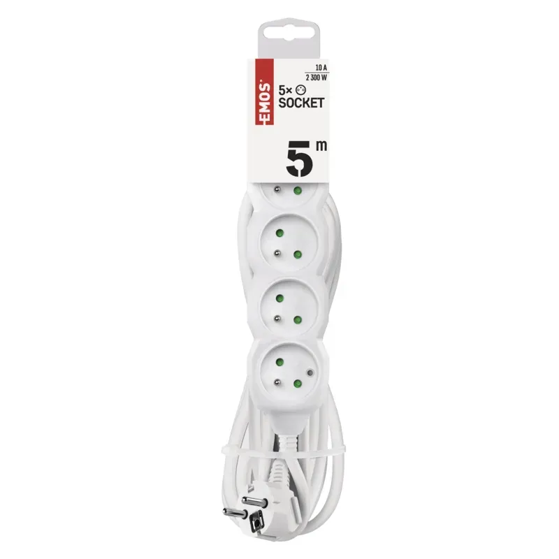 EMOS prodlužovací kabel 5z5m 1,0mm PVC