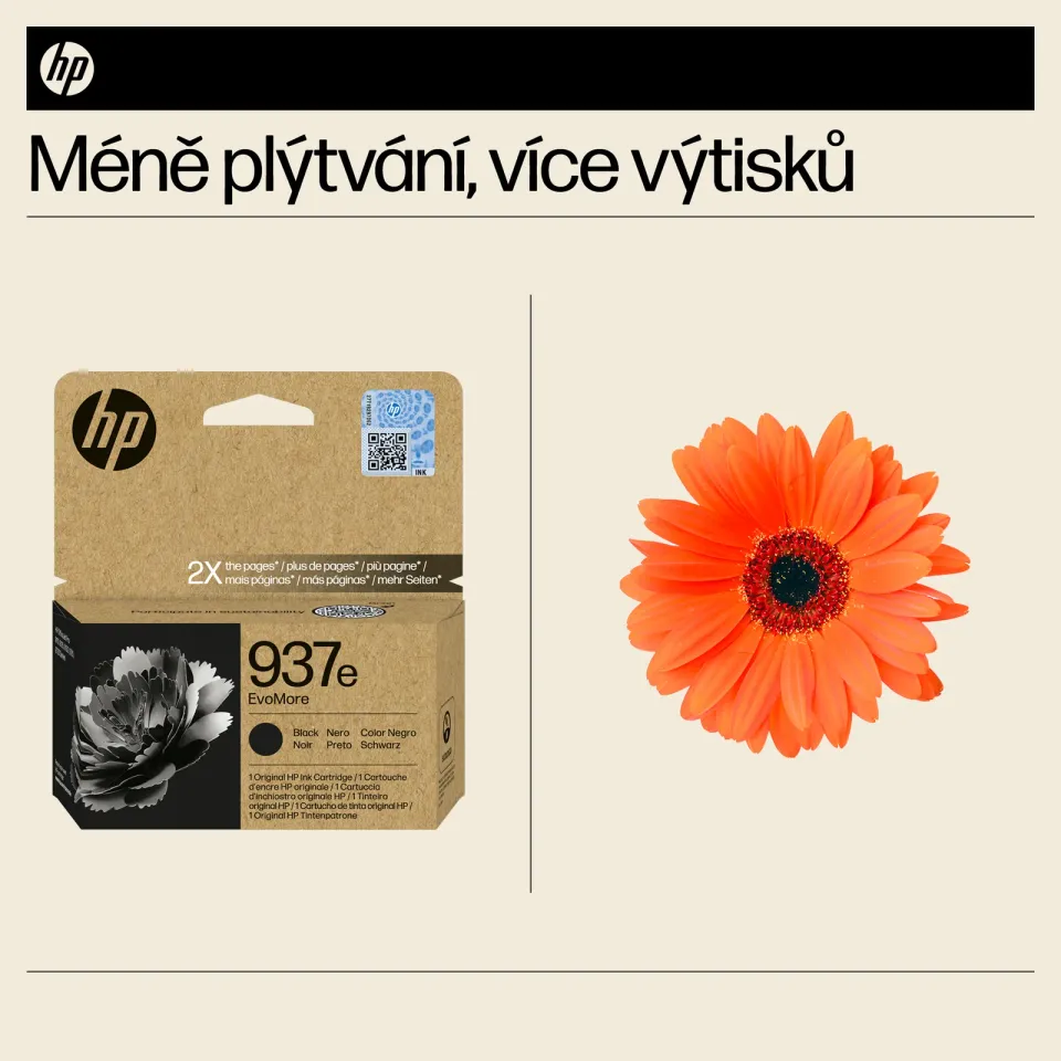 HP 4S6W9NE originální náplň černá č. 937e, cca 2500 stran