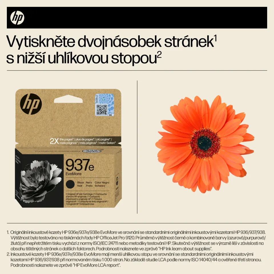 HP 4S6W9NE originální náplň černá č. 937e, cca 2500 stran