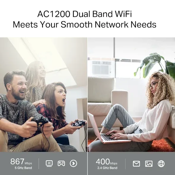 TP-Link Archer C64 - AC1200 WiFi Router, GLAN/WAN, WPA3, MU-MIMO