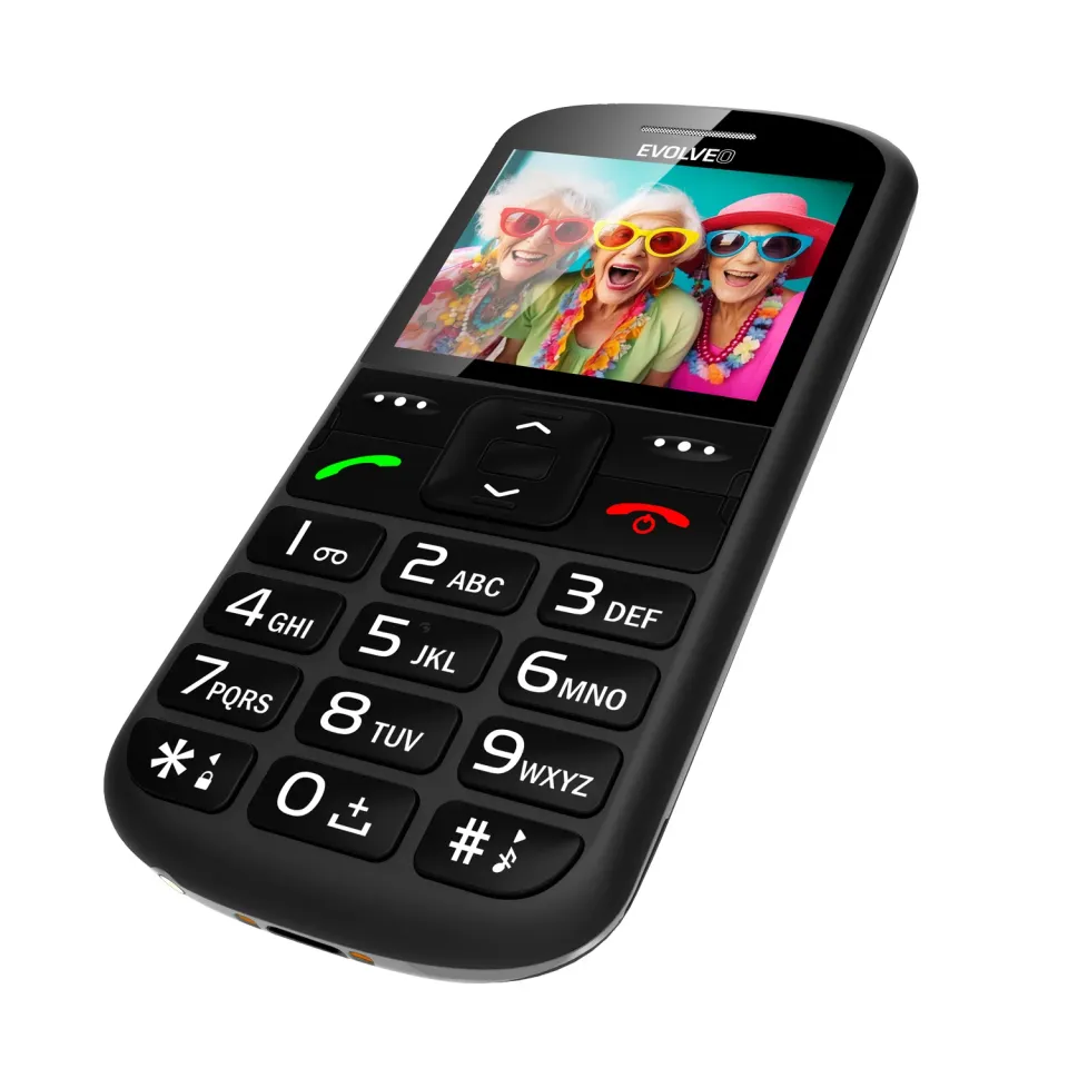 EVOLVEO EasyPhone XS, mobilní telefon pro seniory, černý