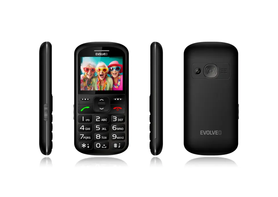 EVOLVEO EasyPhone XS, mobilní telefon pro seniory, černý