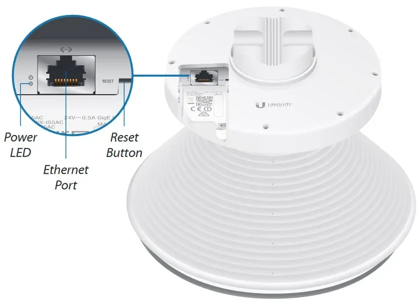 UBNT airMAX IsoStation IS-5AC [AP/Client 450+Mbps, 256QAM, horn anténa 45°, 14dBi, airMAX ac]